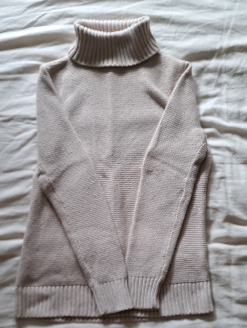 J. Crew Cream Ribbed Turtleneck Sweater